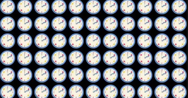 Optical Illusion Test: You Have High IQ If You Can Find The Odd One Out In This Image Of Clocks