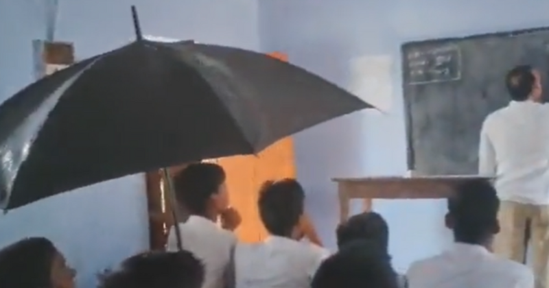 #WTF2023: Looking Back At Bihar School Students Using Umbrellas Inside Classroom Due To Roof Leaks